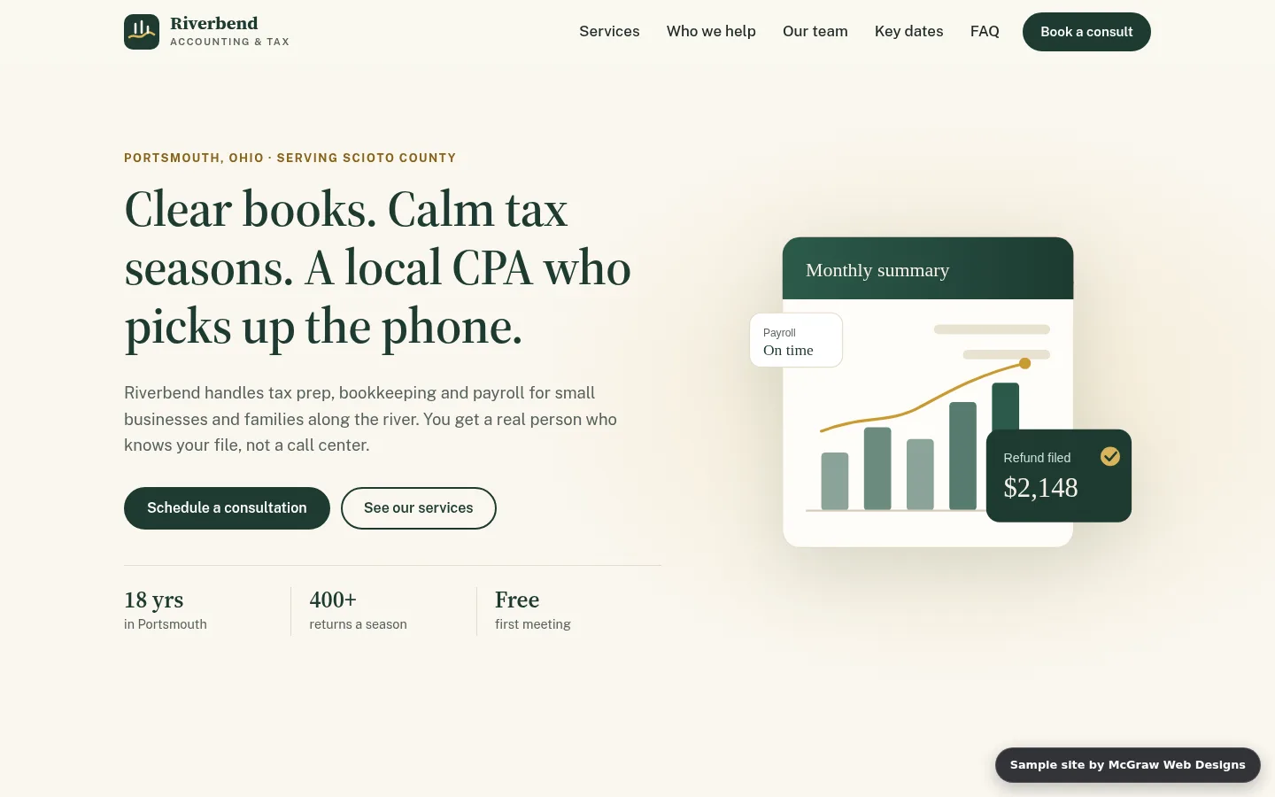 Riverbend Accounting and Tax sample site