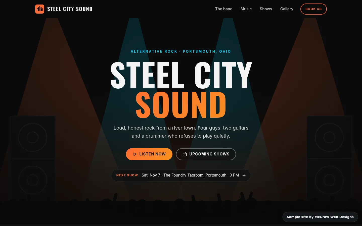 Steel City Sound rock band sample site