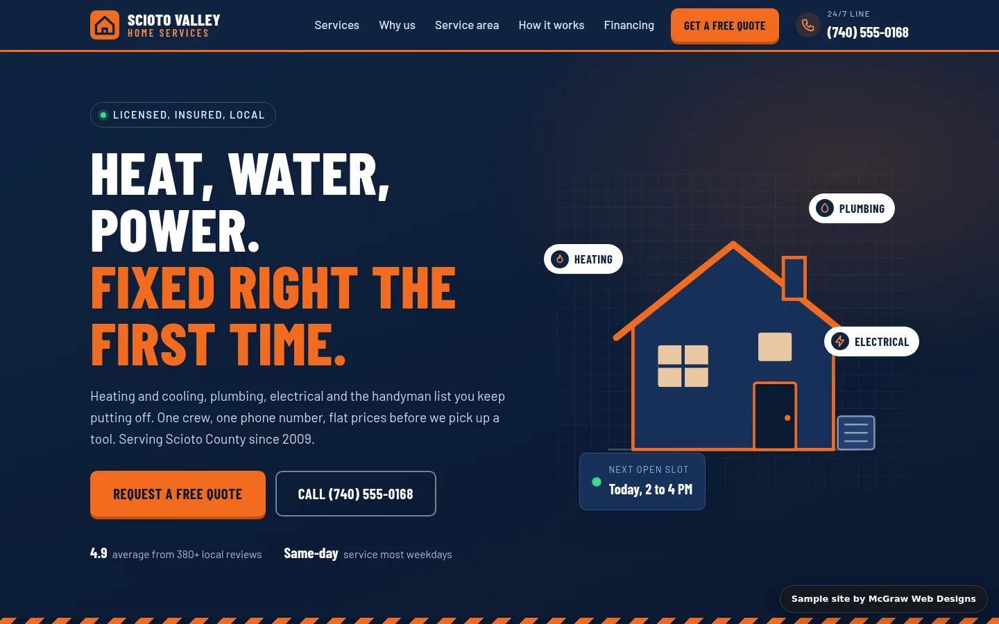 Scioto Valley Home Services contractor sample site