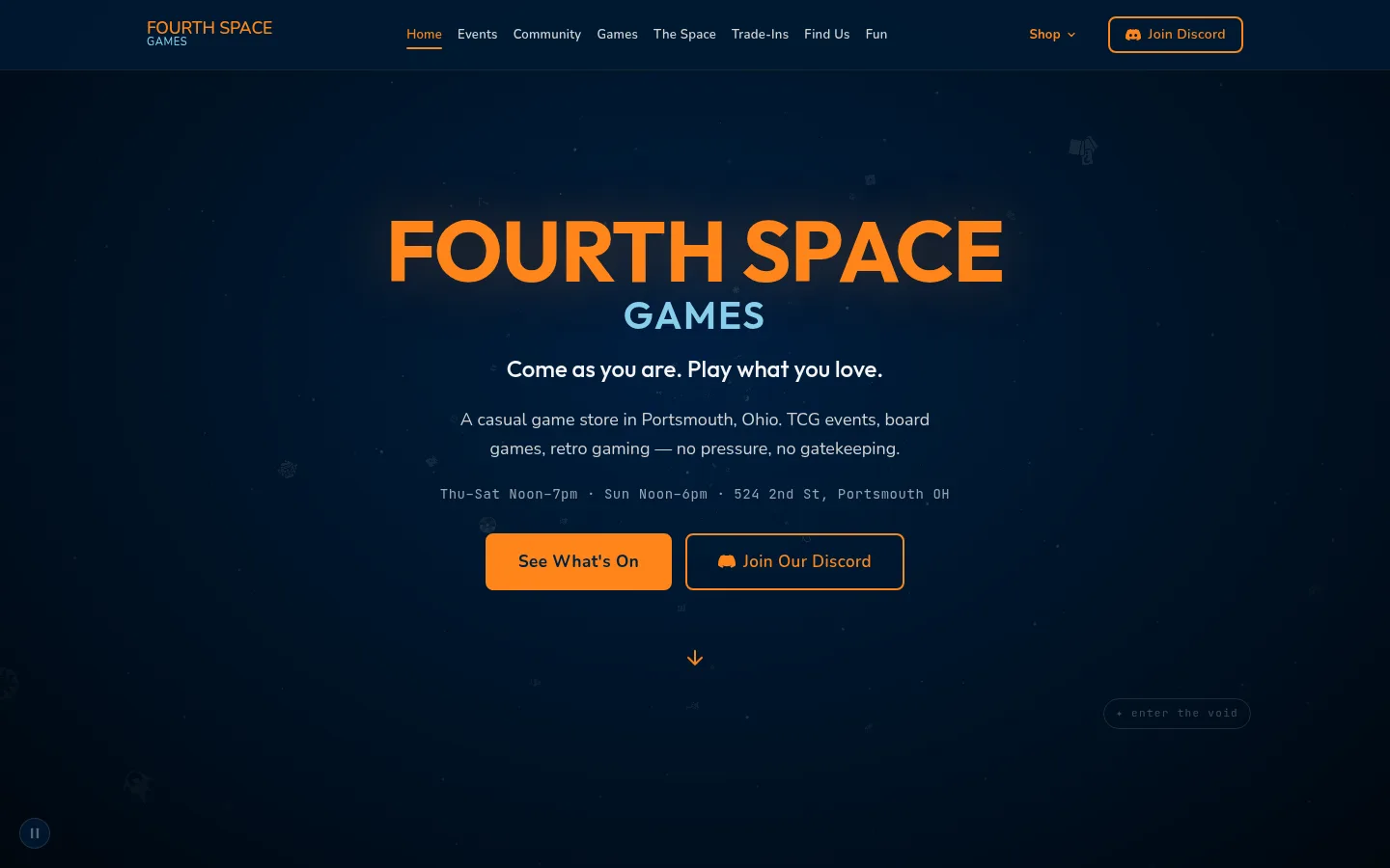 Fourth Space Games home page