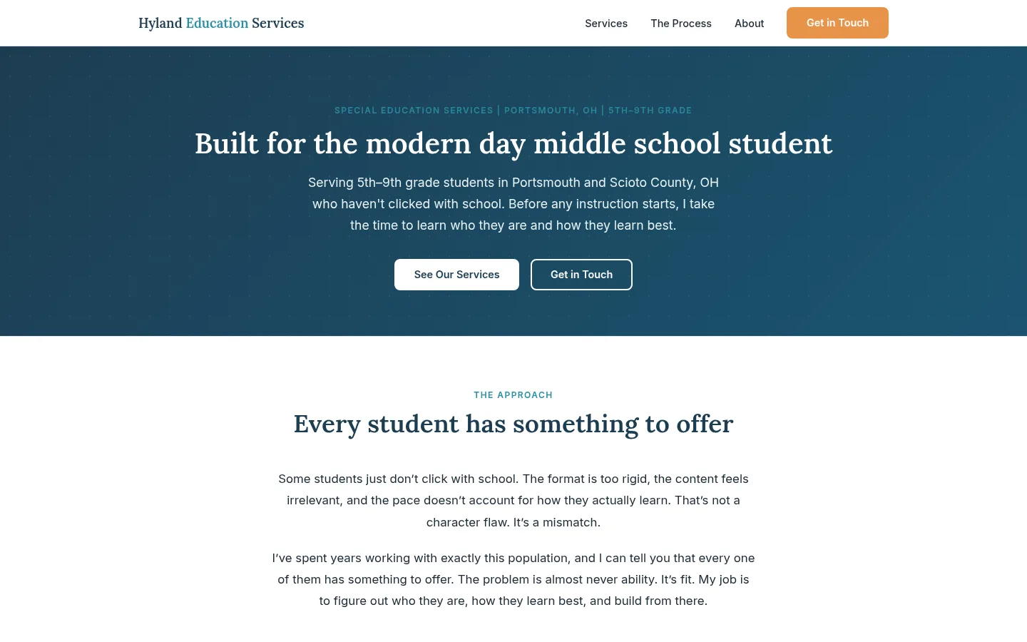 Hyland Education Services home page